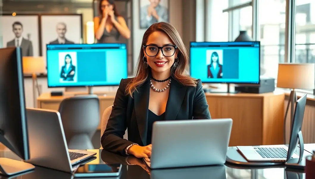 A chic office setup for the modern fashion entrepreneur.